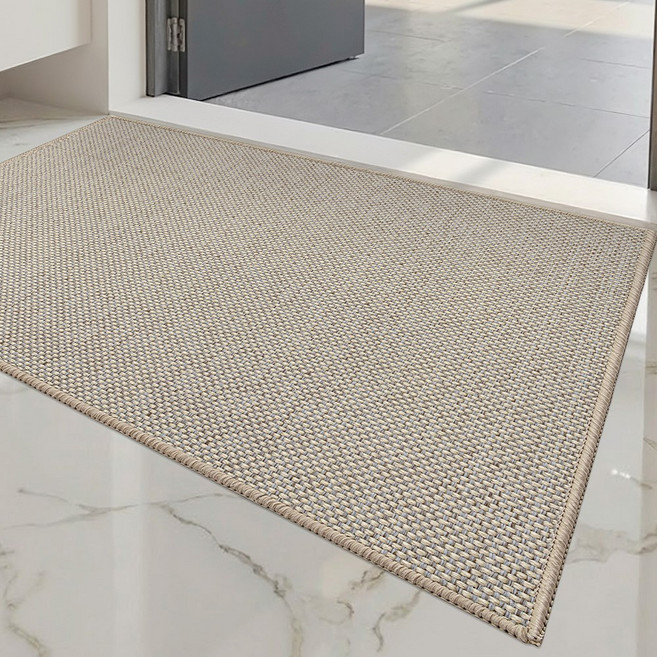 DEXI 1개 바닥 출입구 발판 매트 웰컴 현관 미끄럼방지 발매트 도어매트 패턴 베란다 신발장, 카키색