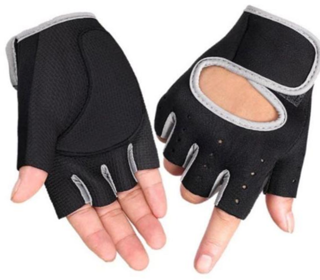 손바닥 쿠션매트 논슬립 패드 홈트 헬스 스포츠 장갑, 블랙, 1개