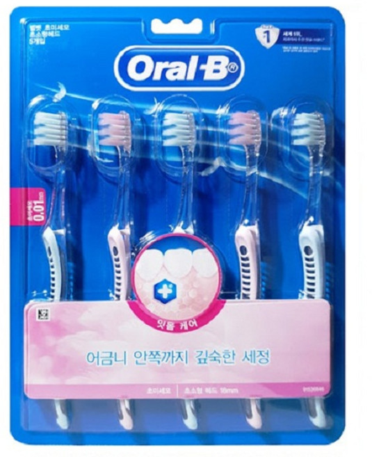 오랄비 벨벳 잇몸케어 칫솔, 1개입, 5개