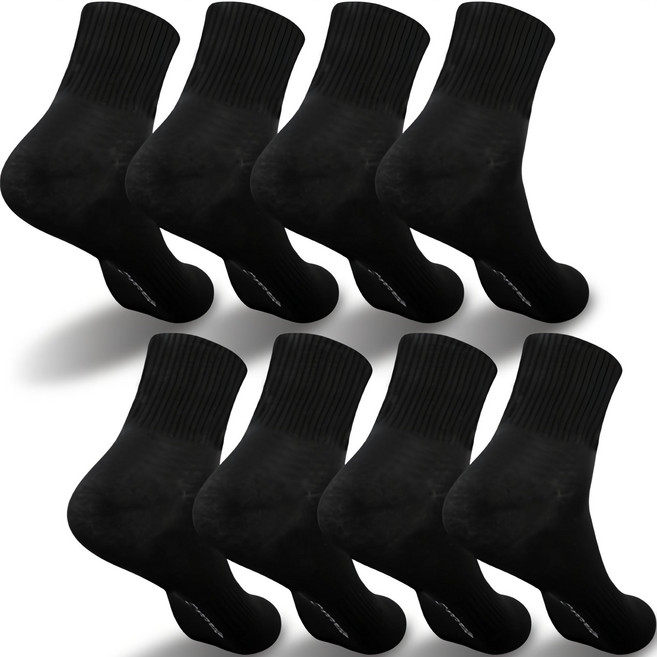 크로커다일 남성용 밴딩 무지 중목 양말 8켤레 세트 CD282&287