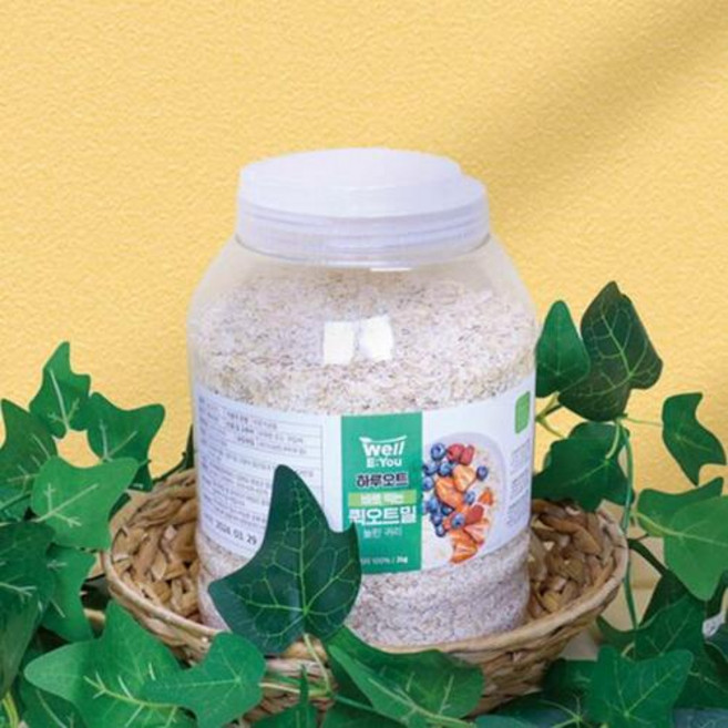 웰리유 하루오트 바로먹는 퀵 오트밀2kg 눌린귀리 그래놀라, 2kg, 1개