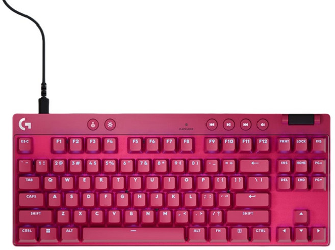 로지텍 G 프로 X TKL 래피드 게이밍 키보드, 핑크, 마그네틱축(자석축)