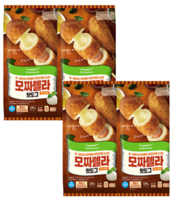 풀무원 모짜렐라핫도그 4개입 X 4봉 총16개입, 320g, 4개