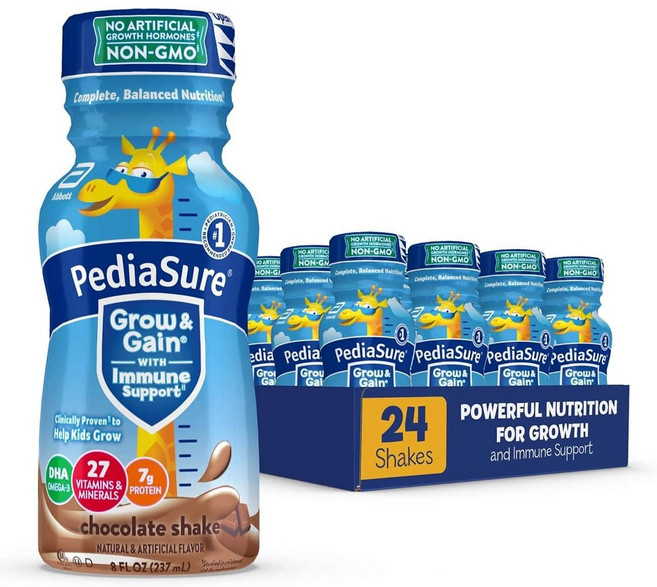 PediaSure 페디아슈어 그로우앤게인 쉐이크 237ml x 24개세트 초콜렛 바닐라 스트로베리, 24개
