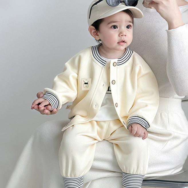 몽실이 베이비 앞트임 상하복 아동 유아용 상하세트 곰돌이 자켓 바지 가을 외출복