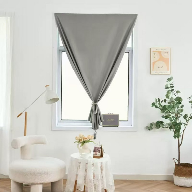 HOMESAN 차광률99.9% 붙이는 무타공 암막커튼 메이스 벨크로 찍찍이 쉽게 붙이는 창문형 커튼