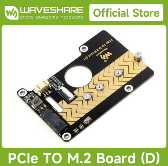 Waveshare 라즈베리 파이 5 PCIe to M.2 어댑터 보드 D 2280 2260 2242/2230 크기 NVMe 프로토콜 SSD 호환 PI5 용, 1개