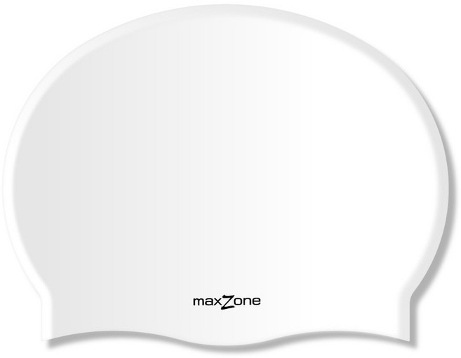[맥스존] 심볼로고WT 와이드 수모 실리콘 빅사이즈 특대형 성인 남성 왕대두 수영모자, 화이트, 1개