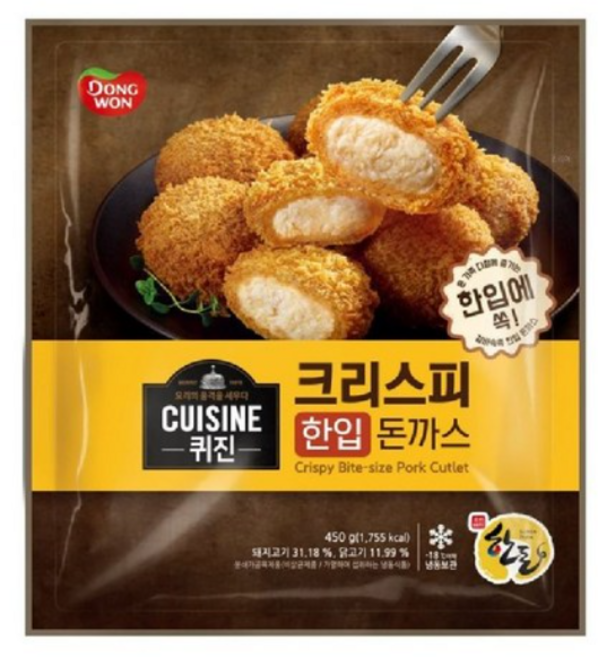 동원 퀴진 크리스피 한입돈까스, 450g, 2개