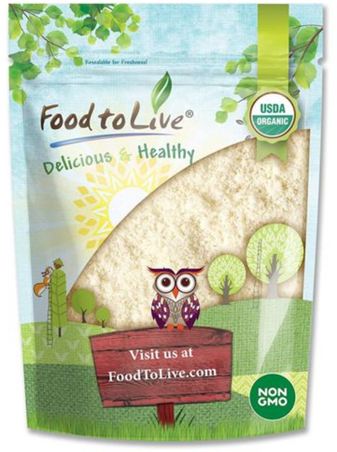 유기농 아몬드 가루 8온스 — 엑스트라 파인 블랜칭 프라임 Food to Live - Organic Almond Flour 8 Ounces - Extra Fine Blanche, 8 온스 (1팩), 1개