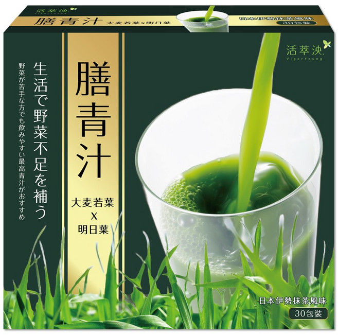 活萃泱 膳青汁 大麥若葉+明日葉 抹茶風味, 1個, 30份