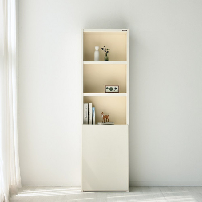 이노센트 그룸 5단 600 도어형 책장 i104332, 크림화이트