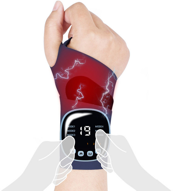 저주파 온열 손목마사지기 무선 EMS 손목 보호대 아대 온열 손목 안마기, 손목 마사지기