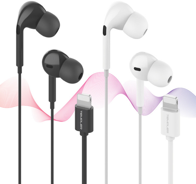 템플러 게이밍 유선 이어폰 8핀 타입 화이트 블랙 BT-E1001