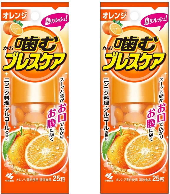 고바야시 씹어먹는 브레스 케어 오렌지 25정, 2개