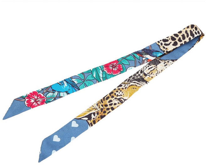 에르메스 중고 2010-2025 정글 러브 러브 돌 실크 트윌리 스카프