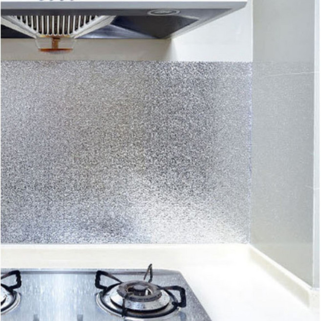 가스렌지 기름때방지 주방 실버 타일시트 방수 벽면보호