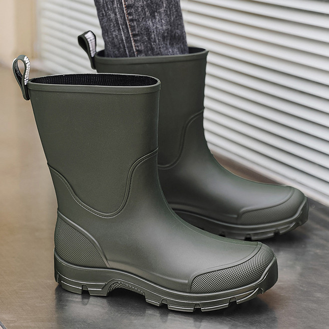 하모리 남녀공용 데일리 패션 미들 레인부츠 발편한 가벼운 미끄럼방지 방수 장화