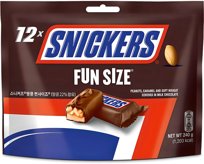 스니커즈 펀사이즈 초콜릿, 20g, 12개