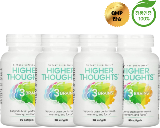 2+2 내추럴 팩터스 3 Brains Higher Thoughts 포스파티딜콜린 소프트젤 90정, 4개