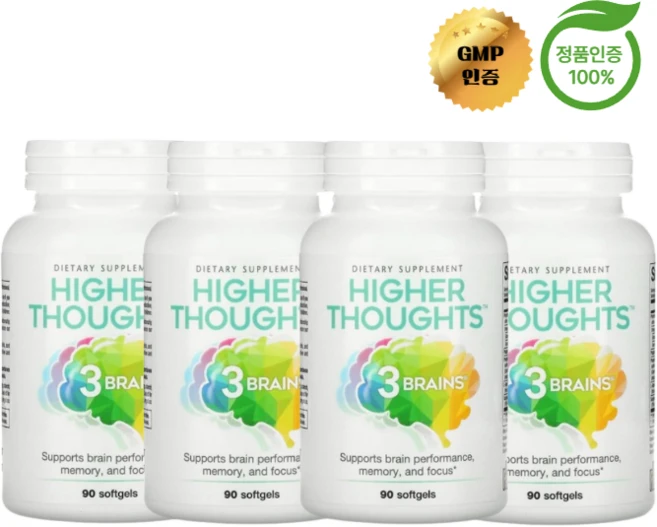 2+2 내추럴 팩터스 3 Brains Higher Thoughts 포스파티딜콜린 소프트젤 90정, 4개 - 쿠팡