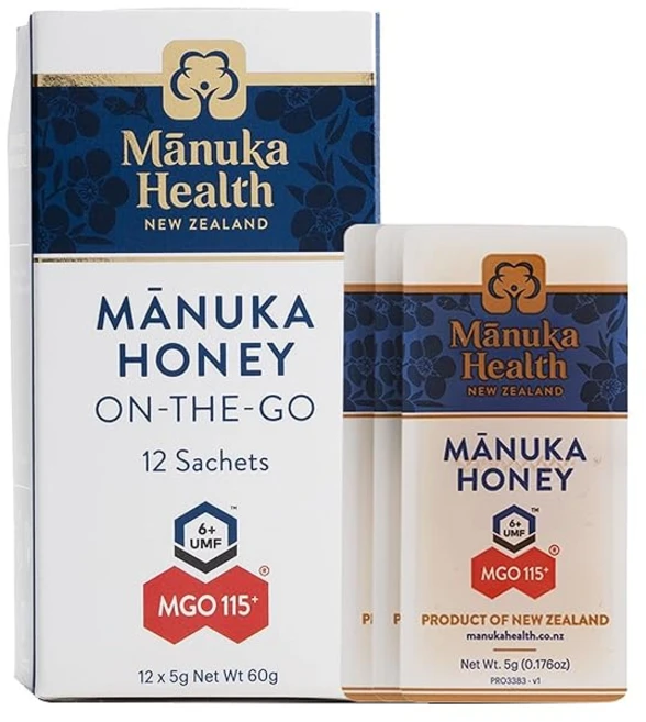 마누카헬스 마누카허니 휴대용 스냅 팩 MGO 115 + 개별 포장 5g × 12개 뉴질랜드산 꿀 소분 UMF 6 + ］, 1개 - 쿠팡