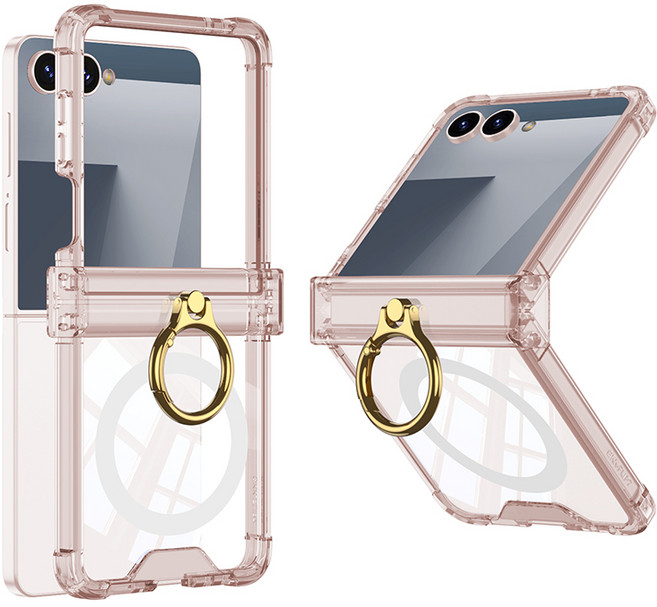 엘디엑크스 맥세이프 투명 핑거링 힌지보호 휴대폰 케이스