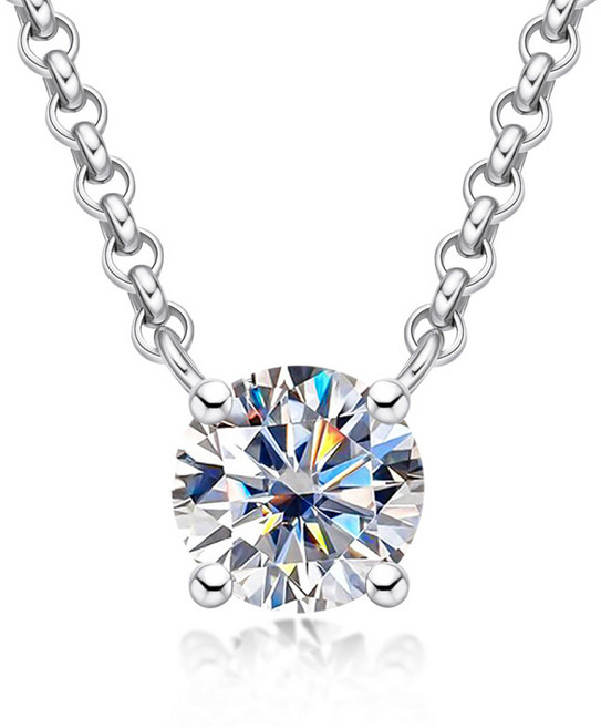 모이사나이트 목걸이 체인직결 1캐럿 2캐럿 3캐럿 화이트/옐로우 실버S925 화이트골드도금 GRA인증