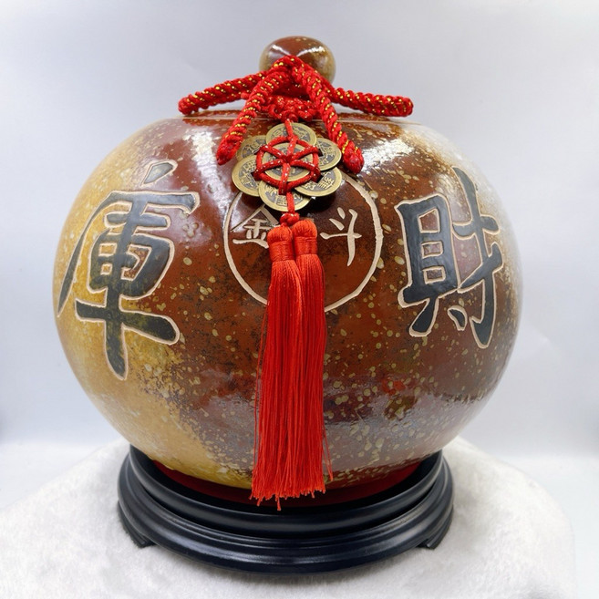 田芯精品 鶯歌陶瓷聚寶盆 手工製作有蓋圓甕 財庫茶倉
