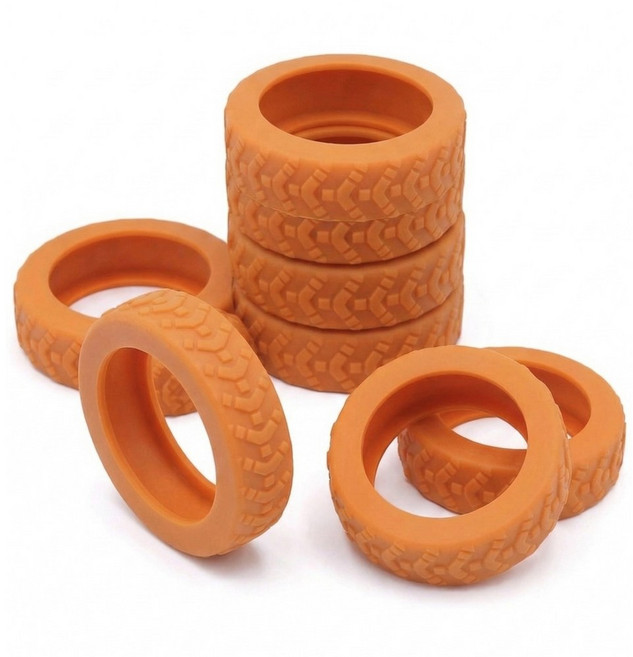 더룸 캐리어 바퀴커버 실리콘 저소음 보호커버 8P, 8개, 오렌지