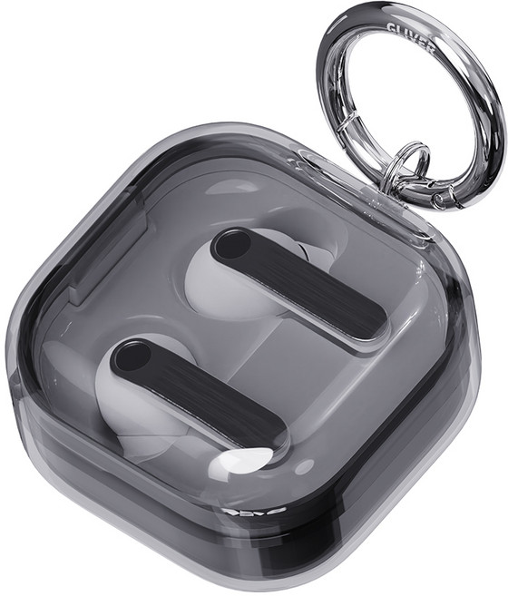 갤럭시 버즈4 프로 케이스 투명 고투명 황변방지 2MM 독일산 원료 클리어 젤리 보호 커버, 1개, 클리어블랙, 버즈4/버즈4프로