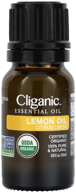Cliganic 순도 100% 에센셜 오일 레몬 오일 10ml(0.33fl oz), Cliganic순도100에센셜오일레몬오일10ml033f, 1개, 10ml - 쿠팡