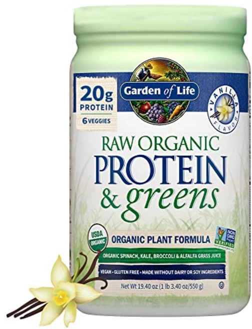 가든 오브 라이프 로우 유기농 단백질 & 그린 바닐라 - 여 Garden of Life Raw Organic Protein & Greens Vanilla - Vegan Protei, 1개, 550g - 쿠팡