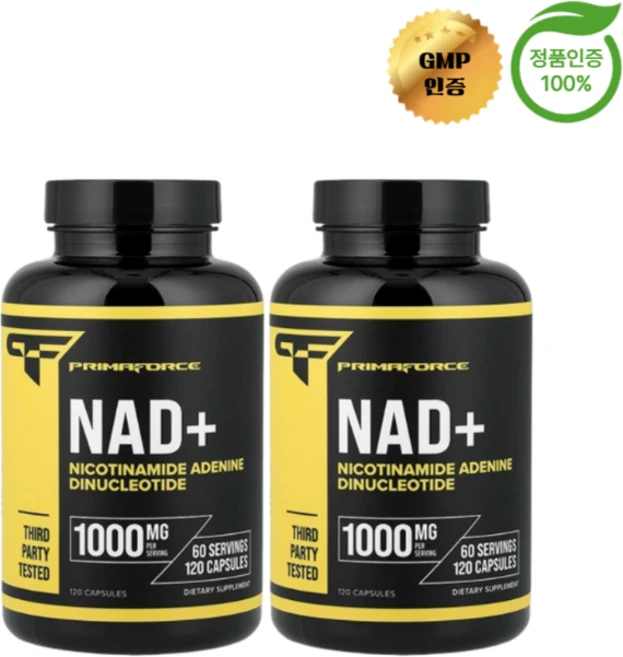 1+1 프리마포스 NAD+ 500mg 캡슐 120정, 2개 - 쿠팡