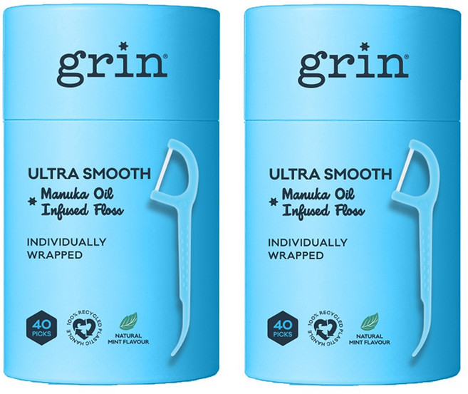 그린(grin) 내추럴 뉴질랜드 마누카 오일 치실 개별포장, 2개, 40개입
