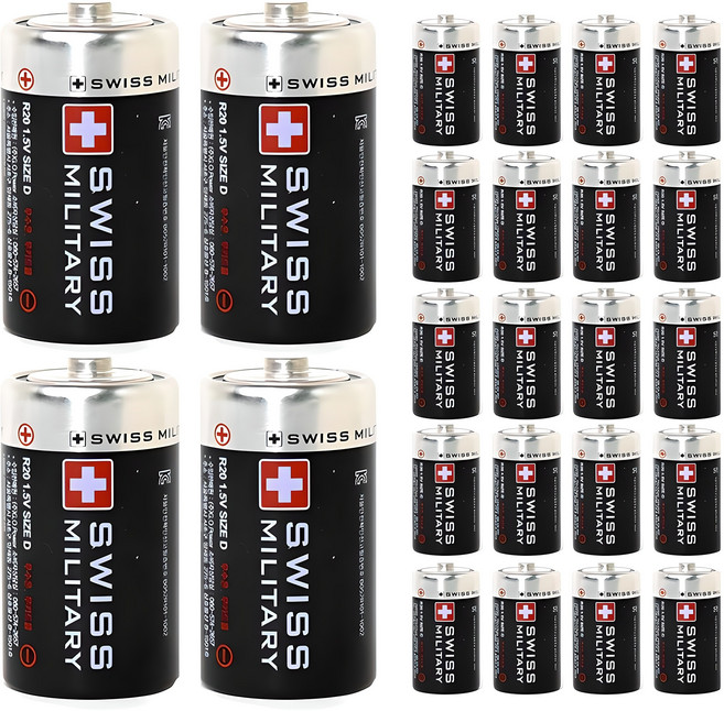 스위스밀리터리 망간 D형 건전지, 2개입, 12개