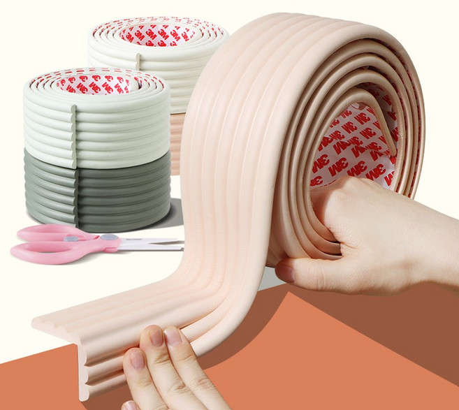 스티커형 W타입 모서리보호대 안전가드 충격방지 코너보호, 1개, 핑크