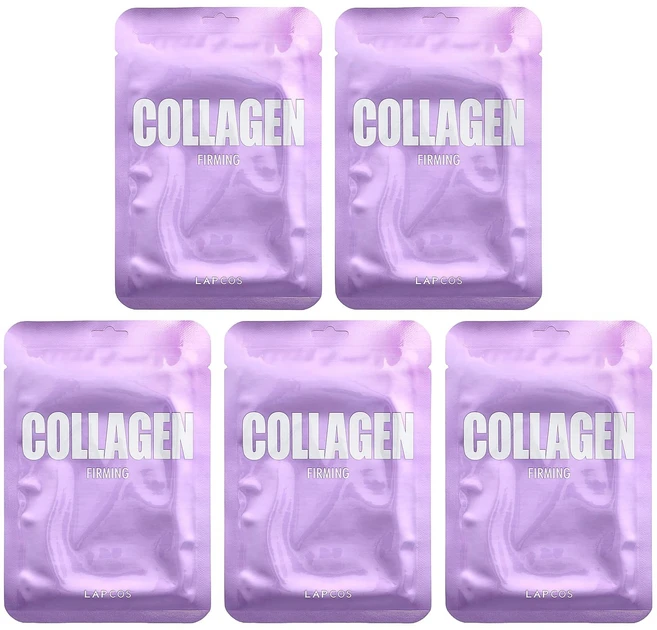 라프코스 콜라겐 퍼밍 뷰티 시트 마스크 세트 5매 각 25ml LPC-02086 - 쿠팡