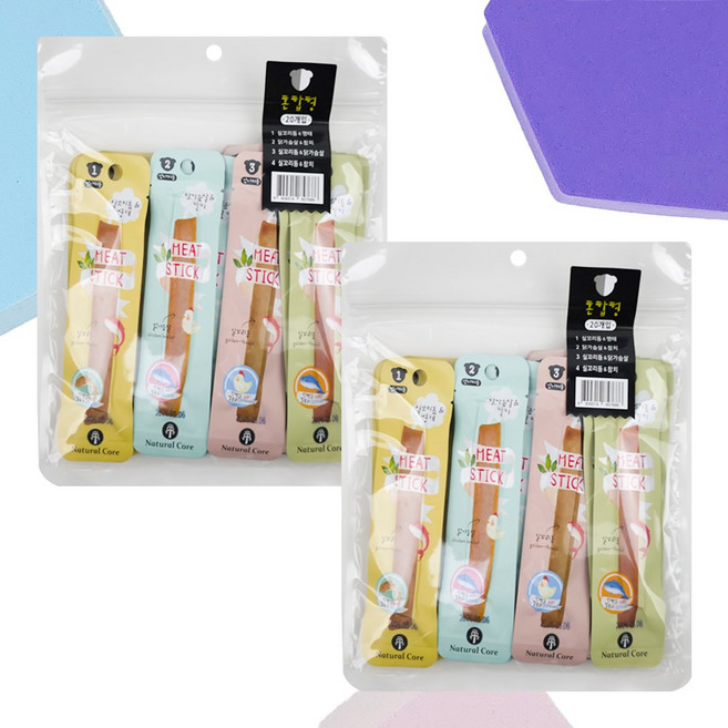 네츄럴코어 미트스틱 혼합셋트, 혼합맛(실꼬리돔/명태/닭가슴살/참치), 140g, 2개