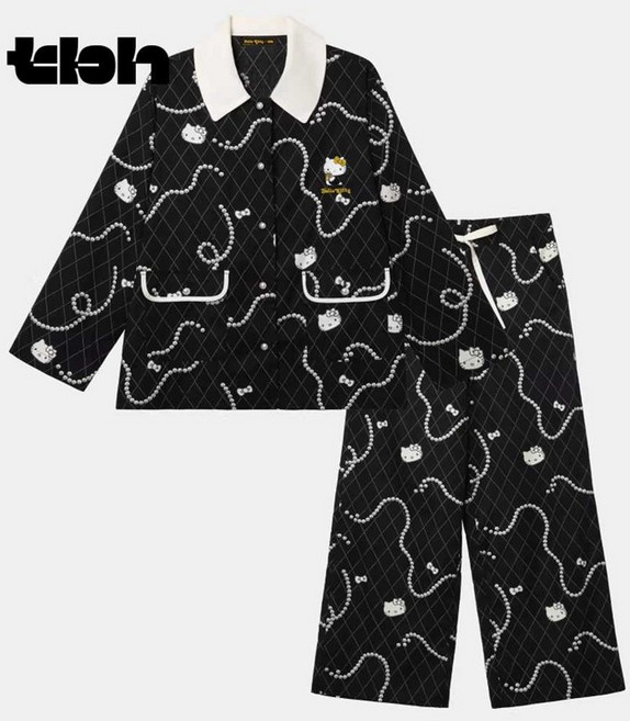 tbh 헬로키티 텐셀 코튼 롱 홈웨어 잠옷