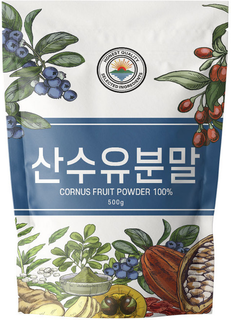 해나식품 국산 산수유 분말 가루, 500g, 1개