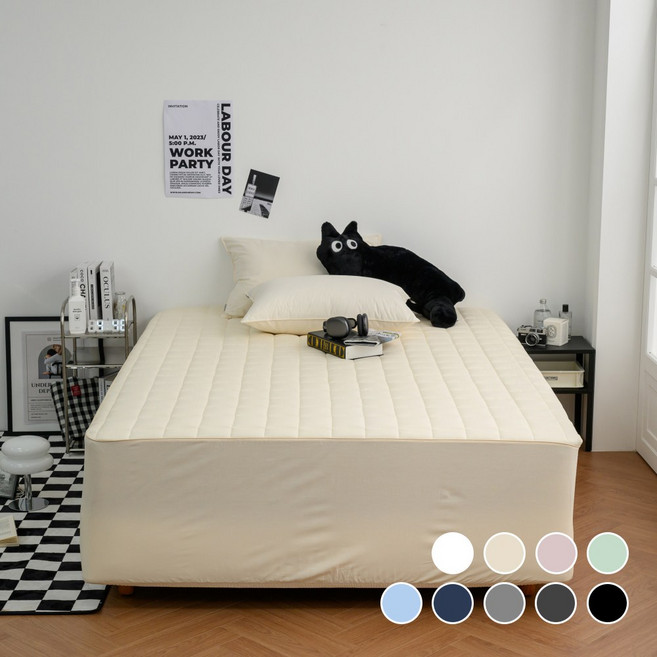슬리안 높은 국산 순면 누빔 매트 매트리스 침대 커버 시트