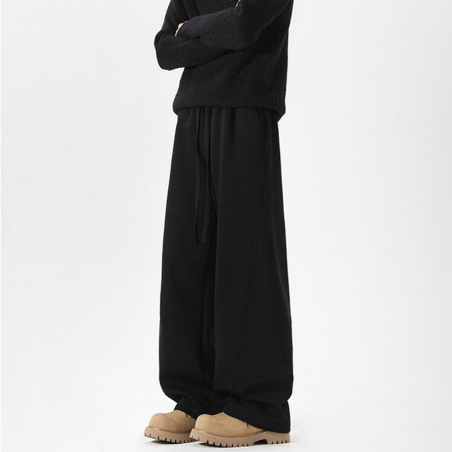 가치스토어 키작남 와이드 트레이닝 바지 빅사이즈 남녀공용 밴딩 루즈핏 팬츠