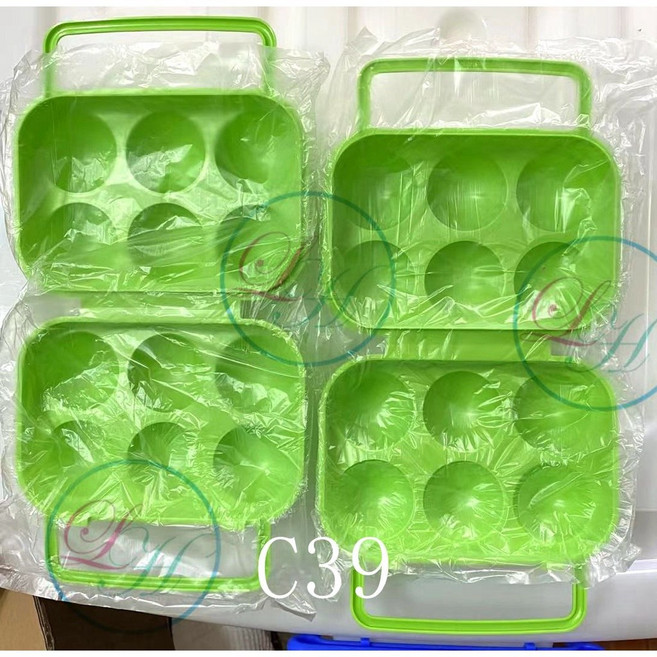露營戶外雞蛋包裝收納盒/野餐必備用品/雞蛋歐娜外出打包盒/生活創意產品/露營專用雞蛋收納盒/戶外必需用品, 1個, 綠色(6顆裝)