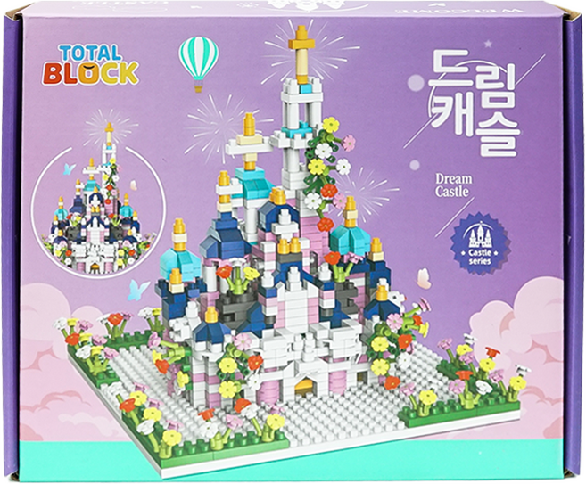 토탈블럭 EQ IQ 선물용 블럭 동화 마법 꿈의성 블록 958피스, 1개