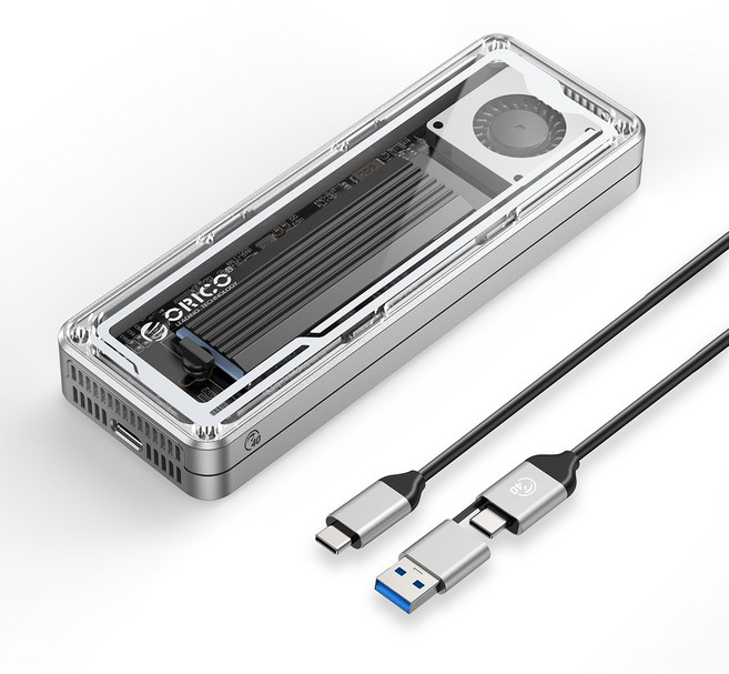 오리코 썬더볼트 4/3 40Gbps 호환 M.2 NVMe 외장 SSD 케이스 AAGM2-U4, 1개