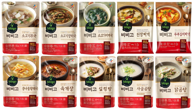 비비고 국 탕 찌개 10종 세트(소고기무국+소고기장터국+소고기미역국+두부김치찌개+된장찌개+닭곰탕+육개장+설렁탕+사골곰탕+콩나물황태국), 3세트, 500g