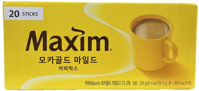 맥심 모카골드 마일드 커피믹스, 1개, 20개입, 12g