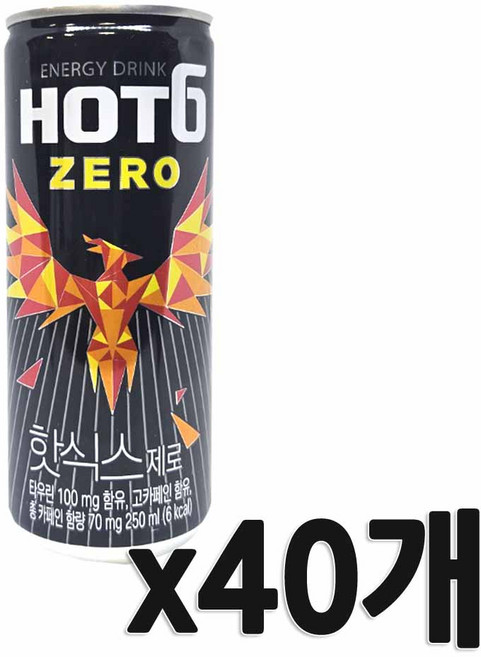 핫식스 제로 탄산음료, 250ml, 40개