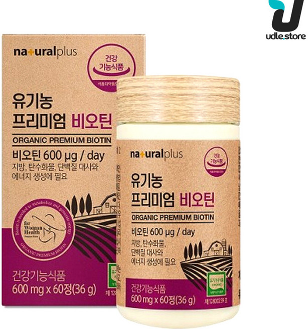 내츄럴플러스 유기농 프리미엄 비오틴, 60정, 1개
